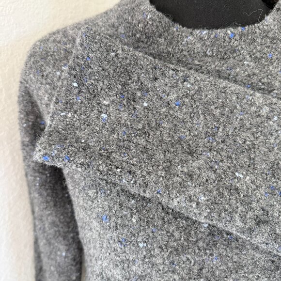 EVERLANE Confetti Crew Charcoal Gray Merino Wool Sweater Medium - Picture 9 of 15